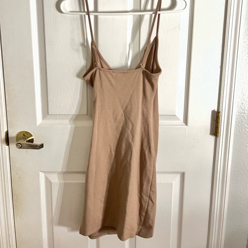 brown bodycon dress wrap around - Picture 2 of 2